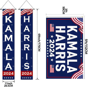 3 Pcs Kamala Harris 2024 Banner, Gift For Kamala Harris Supporters, Election 2024