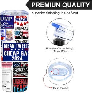 Keep America Great Skinny Tumbler, Gift For Trump Supporters, Election 2024
