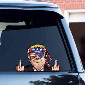 Trump Middle Finger Car Sticker, Gift For Trump Fans, Election 2024