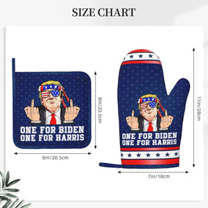 Trump Middle Finger Biden Harris Oven Mitts