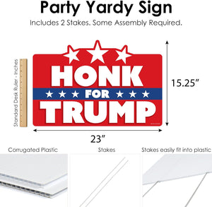 Honk for Trump Yard Sign, Home Decoration For Trump Fans, Election 2024