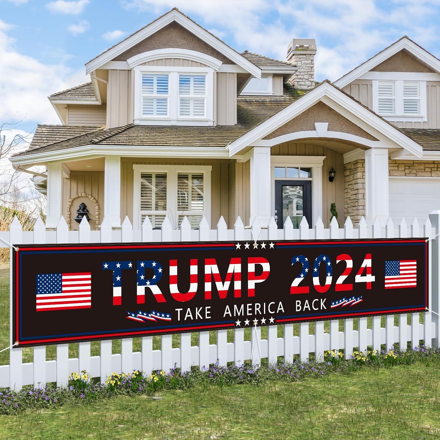 Trump 2024 Take America Back Banner, Gift For Trump Fans, Election 2024