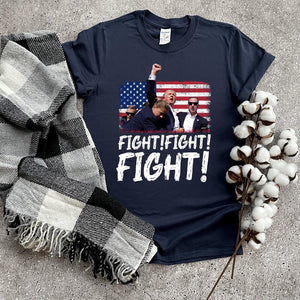 Fight Fight Fight Trump Dark Shirt, Trump Assassination, Election 2024