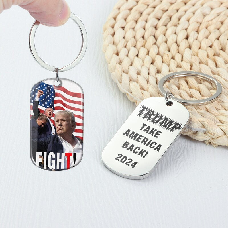 Trump Fight, Take America Back Keychain, Election 2024