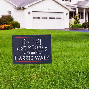 Cat People For Harris Walz Yard Signs, Gift Kamala Harris Supporters, Election 2024