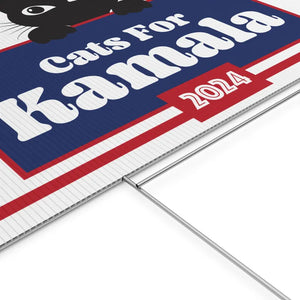 Cat For Kamala 2024 Yard Signs, Gift Kamala Harris Supporters, Election 2024