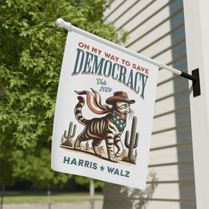 Retro Western Dog Cat Harris Walz Flag, Gift For Kamala Harris Supporters, Election 2024