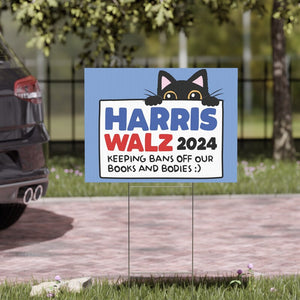 Harris Walz Cat Yard Sign, Gift For Kamala Harris Supporters, Election 2024