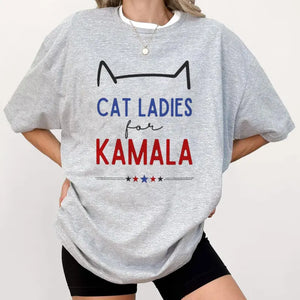 Cat Ladies For Kamala, Personalized Kamala Harris Shirt, Gifts For Cat Lovers, Election 2024