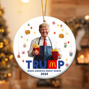 Trump Make America Great Again 2024 Ornament, Christmas Gifts For Trump Fans, Election 2024