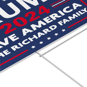 Save America Custom Family Name, Personalized Yard Sign, Trump Yard Sign, Election 2024