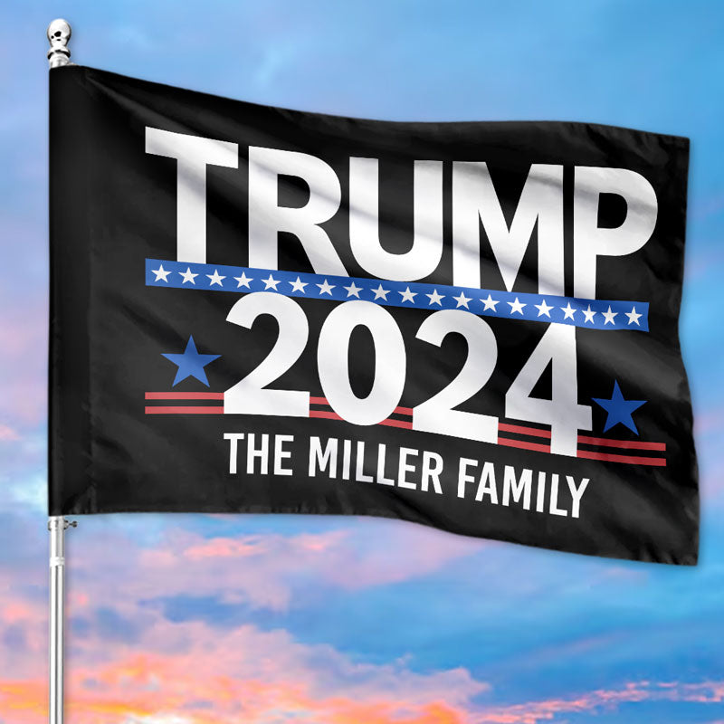 Trump 2024, Personalized House Flag, Trump Homage, Election 2024