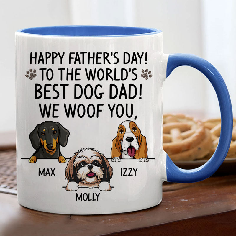 To The World Best Dog Dad, Personalized Mug, Gift for Dog Lovers, Father's Day Gifts