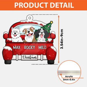 Christmas Dog Car Pop Eyed, Personalized Shape Ornament, Gift for Dog Lovers