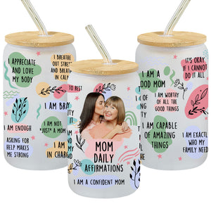 Mom Daily Affirmations, Personalized Glass And Scented Candle, Birthday Gift, Gift Box For Mom