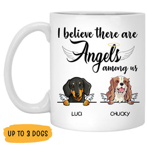 Angels Among Us, Custom Memorial Dogs Mug, Personalized Gifts for Dog Lovers