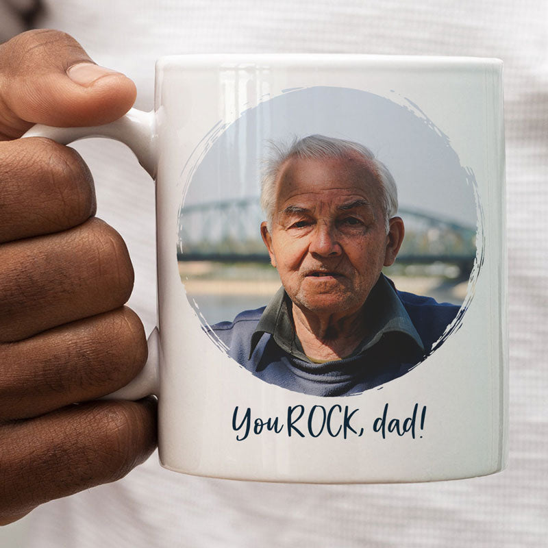 Circle Custom Photo, Personalized Mugs, Custom Coffee Mugs, Father's Day gift, Anniversary gifts