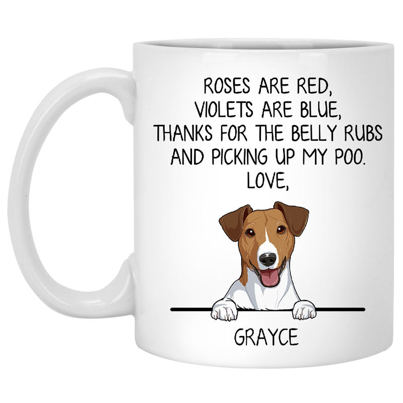 Roses are Red, Funny Jack Russell Terrier Personalized Coffee Mug, Custom Gifts for Dog Lovers