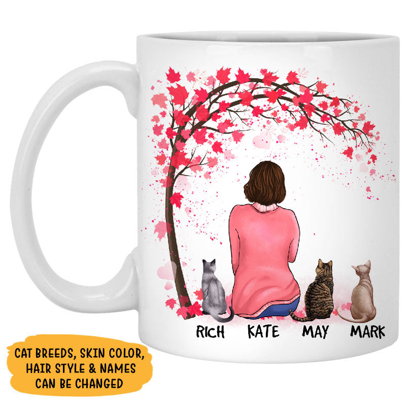 The Most Purrfect Cat Mom Ever, Red Tree, Personalized Mugs, Custom Gifts for Cat Lovers