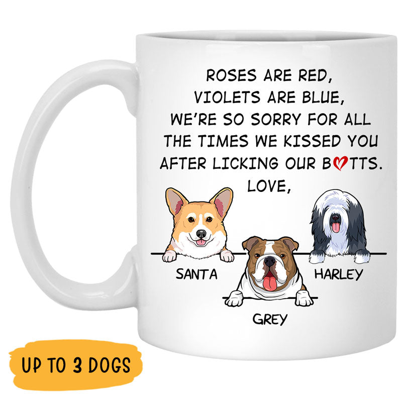 Roses Are Red, Violets Are Blue, Personalized Coffee Mug, Custom Gift for Dog Lovers