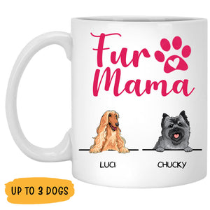 Fur Mama, Personalized Coffee Mug, Custom Gift for Dog Lovers