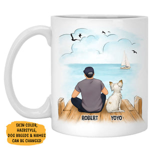 Thanks For All The Belly Rubs, River, Customized Mug, Personalized Gift for Dog Lovers