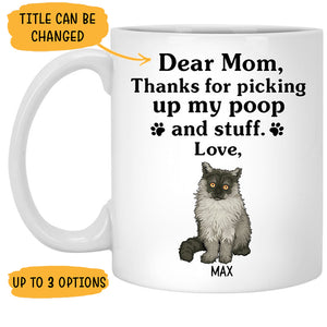 Thanks For Picking Up Our Poop And Stuff, Personalized Coffee Mug, Custom Gift for Cat Lovers