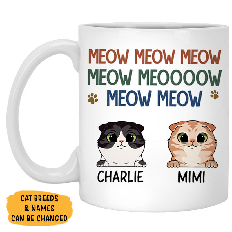 Best Cat Dad Meow Meow Mugs, Customized Mug, Personalized Gift for Cat Lovers