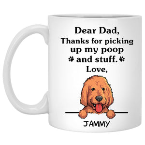 Thanks for picking up my poop and stuff, Funny Labradoodle Personalized Coffee Mug, Custom Gifts for Dog Lovers