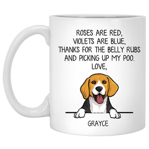 Roses are Red, Funny Beagle Personalized Coffee Mug, Custom Gifts for Dog Lovers