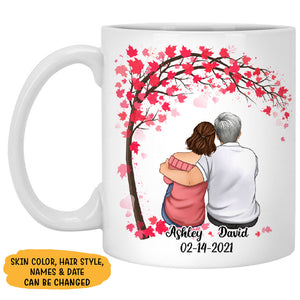 My Heart Is Wherever You Are, Couple Tree, Anniversary gifts, Personalized Mugs, Valentine's Day gift