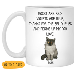 Roses Are Red, Personalized Coffee Mug, Custom Gift for Cat Lovers