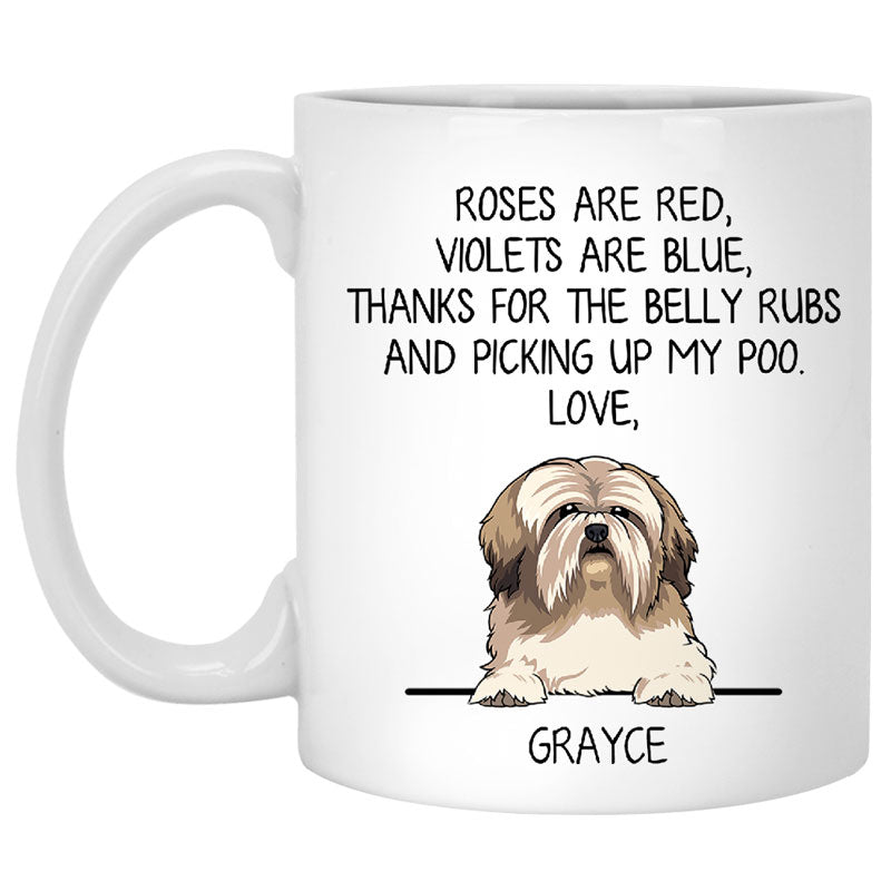 Roses are Red, Funny Lhasa Apso Personalized Coffee Mug, Custom Gifts for Dog Lovers