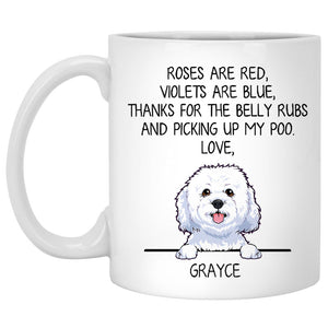 Roses are Red, Funny Bichon Frise Personalized Coffee Mug, Custom Gifts for Dog Lovers