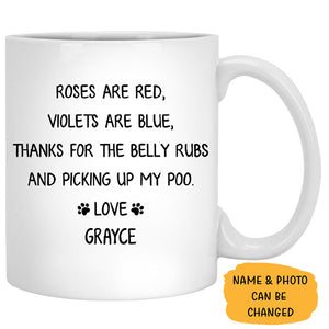 Roses are Red, Custom Photo Coffee Mug, Funny Gift for Dog and Cat Lovers