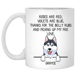 Roses are Red, Funny Husky Personalized Coffee Mug, Custom Gifts for Dog Lovers