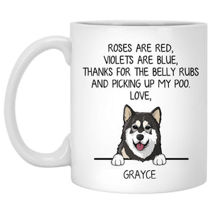 Roses are Red, Funny Alaskan Malamute Personalized Coffee Mug, Custom Gifts for Dog Lovers