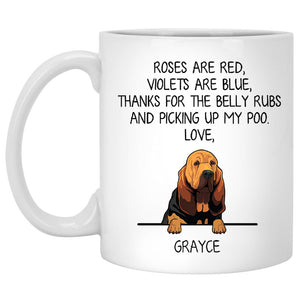 Roses are Red, Funny Bloodhound Personalized Coffee Mug, Custom Gifts for Dog Lovers