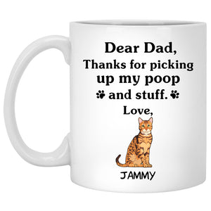 Thanks for picking up my poop and stuff, Funny Bengal Cat Personalized Coffee Mug, Custom Gift for Cat Lovers