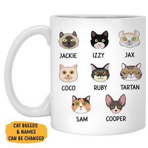 Life Is Better with Cats, Cat Face, Personalized Mugs, Custom Gifts for Cat Lovers