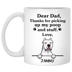 Thanks for picking up my poop and stuff, Funny Dogo Argentino Personalized Coffee Mug, Custom Gifts for Dog Lovers