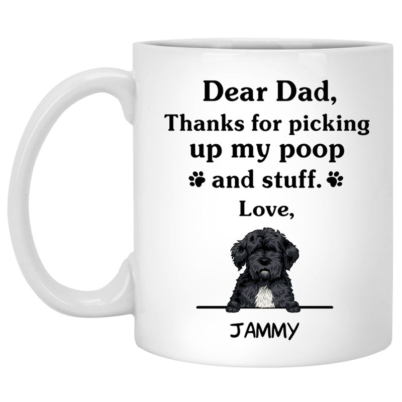 Thanks for picking up my poop and stuff, Funny Portuguese Water Dog Personalized Coffee Mug, Custom Gifts for Dog Lovers