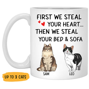 Steal Your Heart, Personalized Coffee Mug, Custom Gift for Cat Lovers