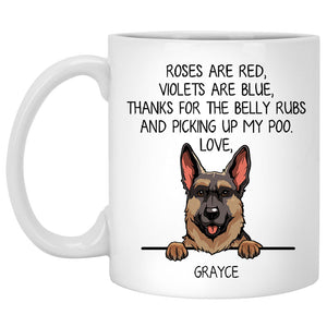 Roses are Red, Funny German Shepherd Personalized Coffee Mug, Custom Gifts for Dog Lover