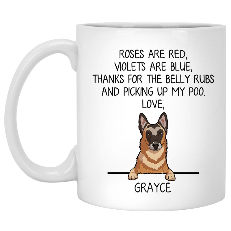 Roses are Red, Funny Belgian Malinois Personalized Coffee Mug, Custom Gifts for Dog Lovers