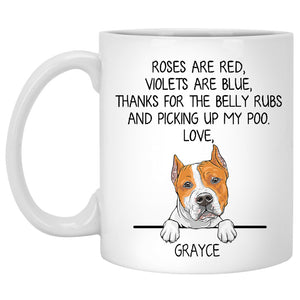 Roses are Red, Funny American Staffordshire Terrier Personalized Coffee Mug, Custom Gifts for Dog Lovers