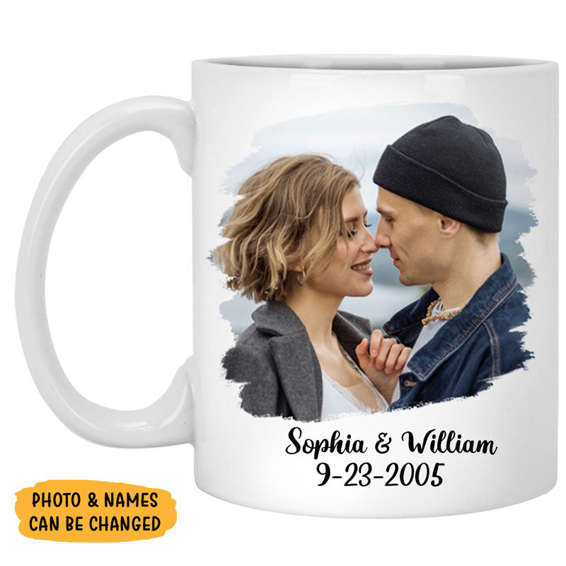 To my husband I wish I could turn back the clock street, Custom Photo Mug, Personalized gift for him