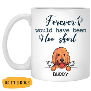 Forever Would Have Been Too Short, Custom Memorial Dogs Mug, Personalized Gifts for Dog Lovers