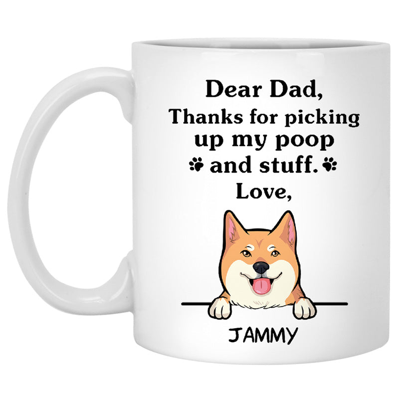 Thanks for picking up my poop and stuff, Funny Shiba Inu Personalized Coffee Mug, Custom Gifts for Dog Lovers