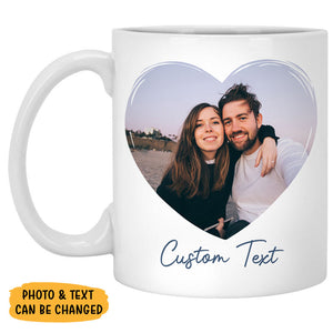 Heart Custom Photo, Personalized Mugs, Custom Coffee Mugs, Valentine's Day gift, Anniversary gifts